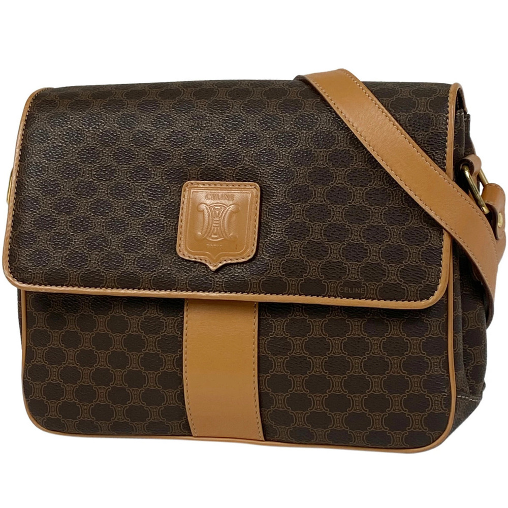 Celine Macadam shoulder bag cross Body Bum Crossbody Belt canvas brown